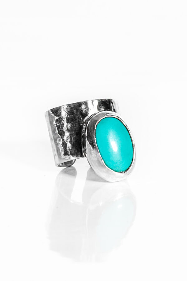 custom-made turkos sten sterlingsilver ring
