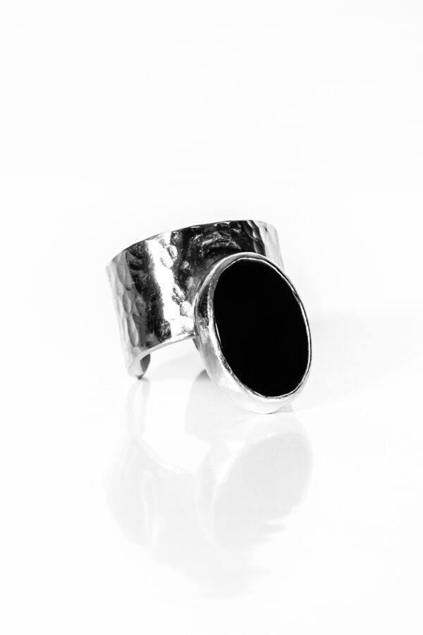 Custom-made Onyx silver ring